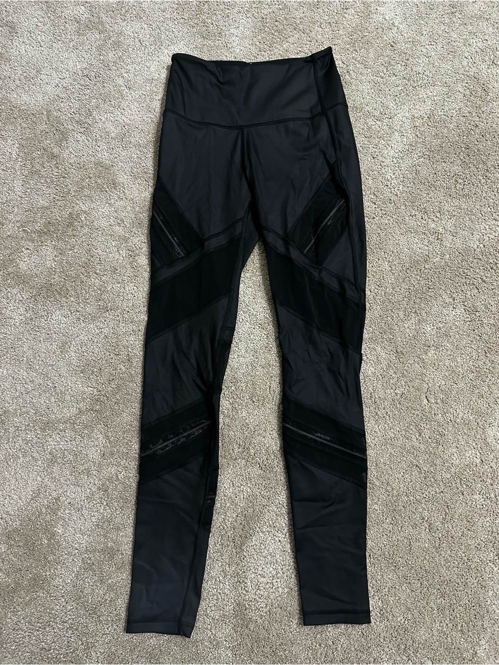 Victoria's Secret knockout tight Black High-Waist Leggings with Mesh Panels